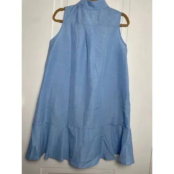 Hixiaohe Women Shirt Dress Casual Sleeveless Mini Dress Beach Flowy Sundresses L - Picture 5 of 10